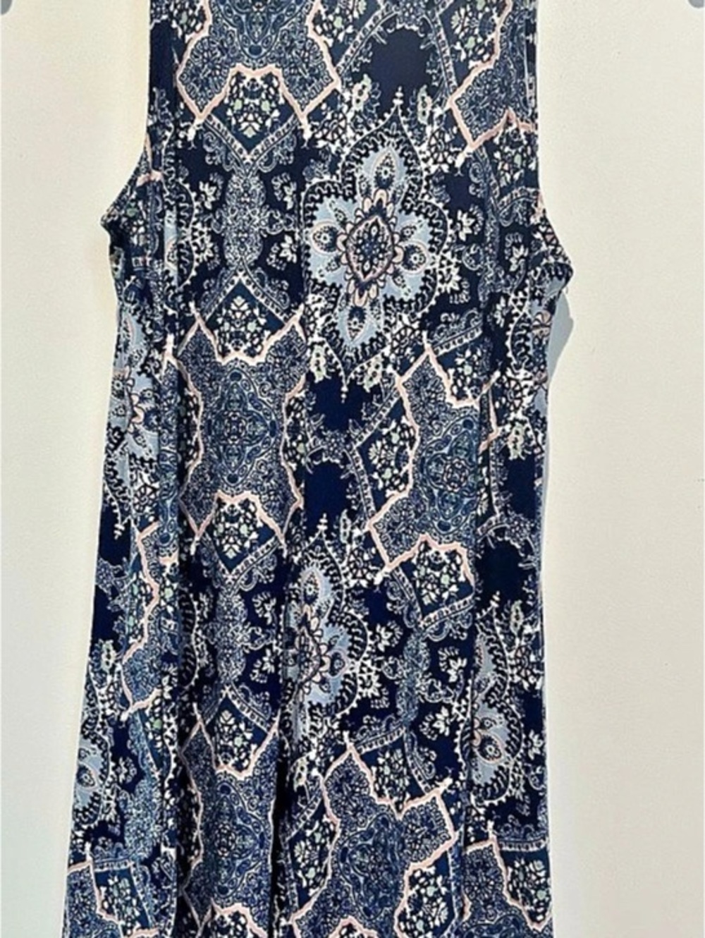 Derek Heart Geometric Mini Dress in Blue & Pink Size Medium Like New